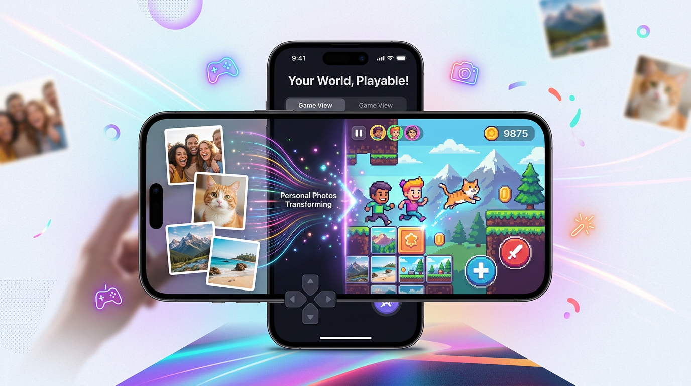 Photos transforming into a colorful playable mobile game